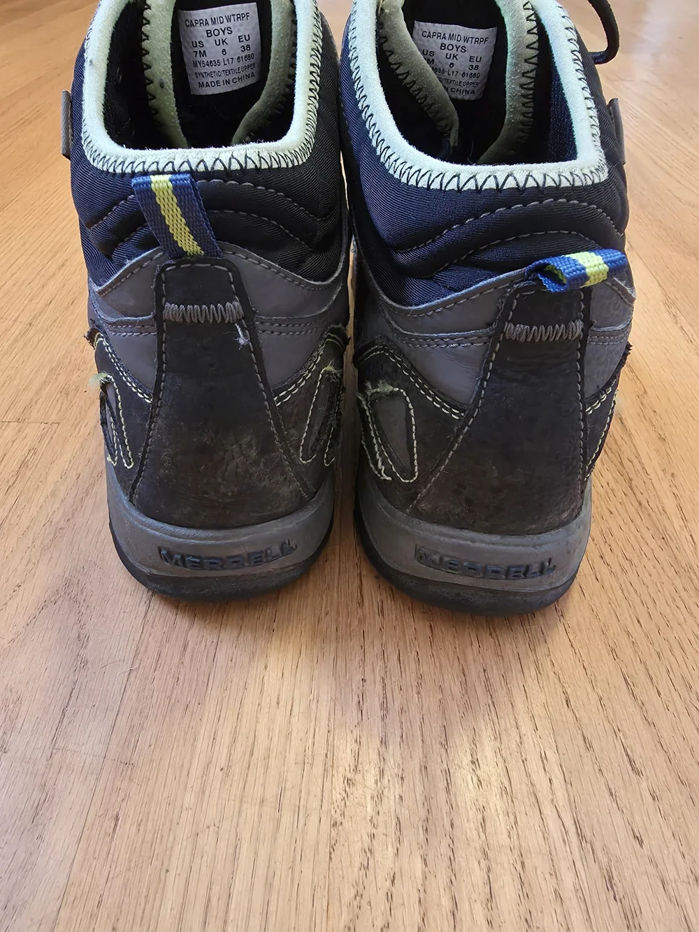 Merrell Kids Blue and Gray Hiking Boots Size 7